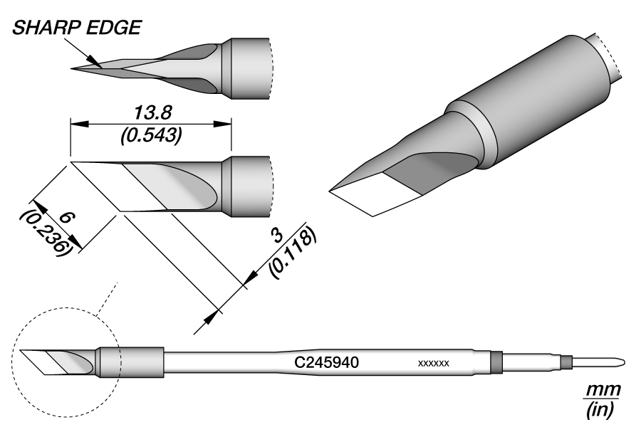 C245940 - Knife Cartridge 6 x 3